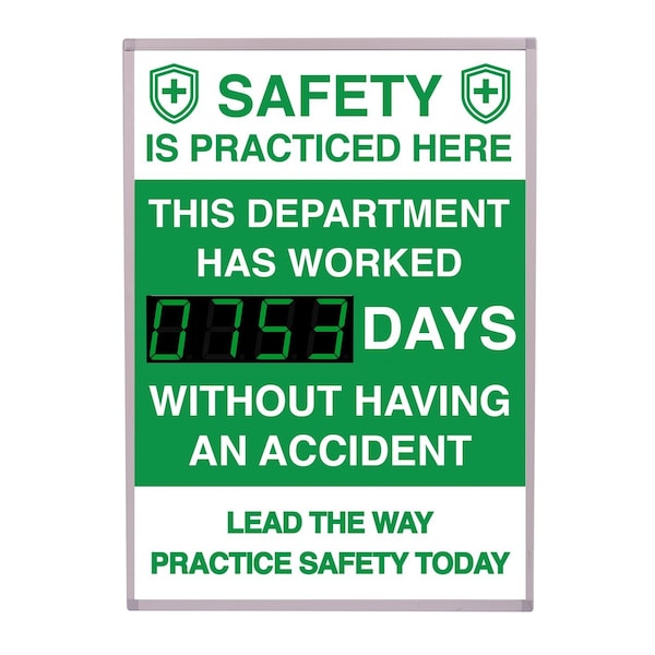 Digital LED Safety Scoreboard Signs with Frame, Safety Is Practiced Here Lead the Way